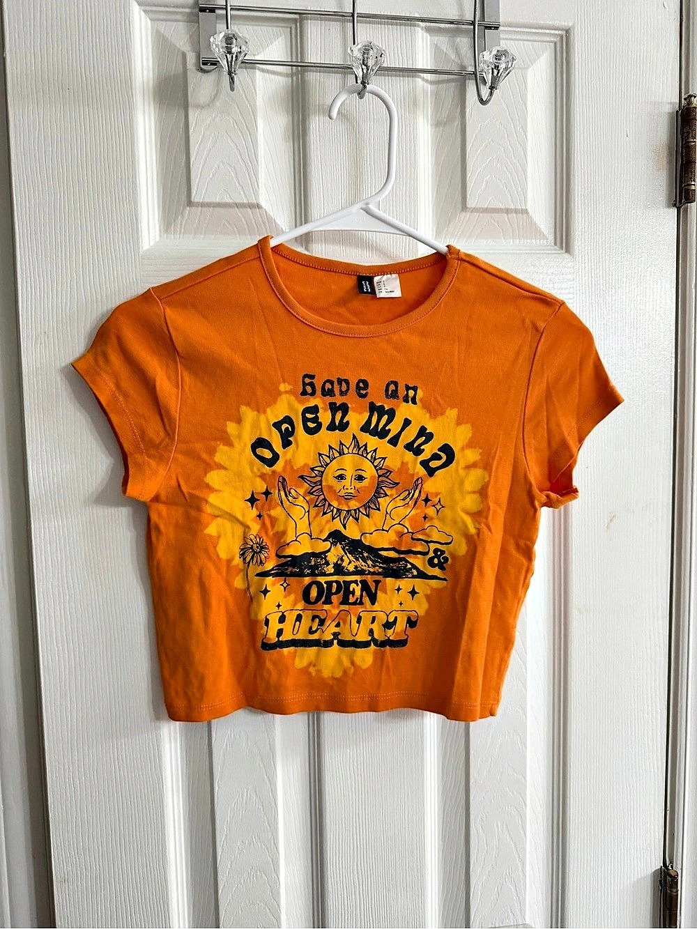 H&M Divided Printed Cropped Top Orange Small